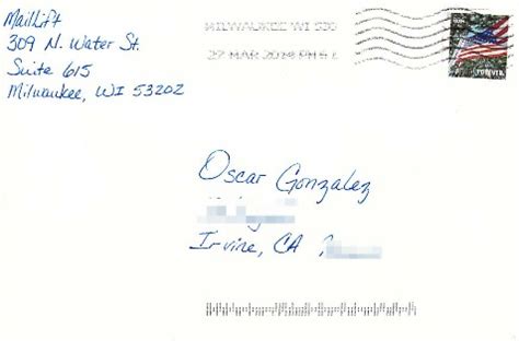 postmarked mail