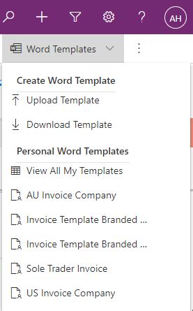 Power Apps Word Template 1