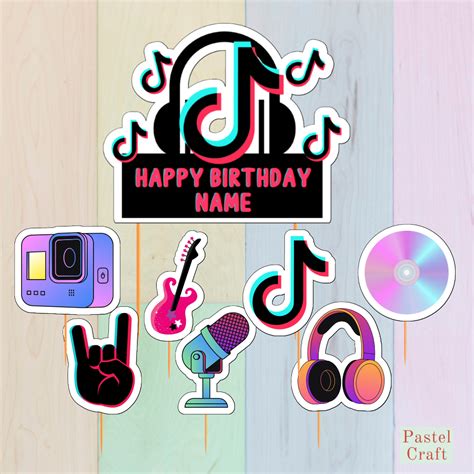 Practical examples of TikTok cake topper printable designs