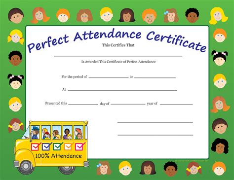 Pre-K attendance certificate