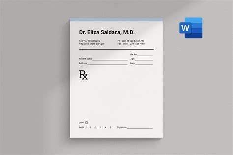 Description of Prescription Pad Template