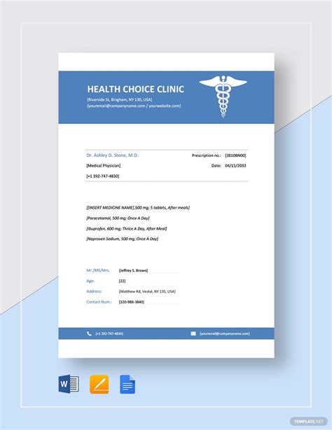 Prescription Template Sample