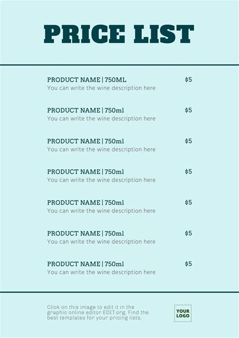 Price List Template 1