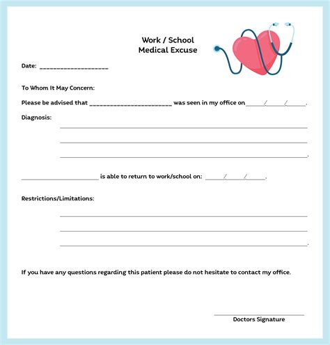 Primary Care Doctor Note Template