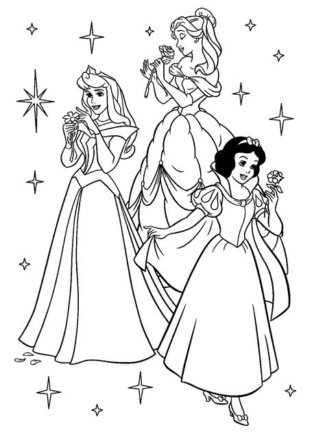 Coloring pages for kids featuring princesses