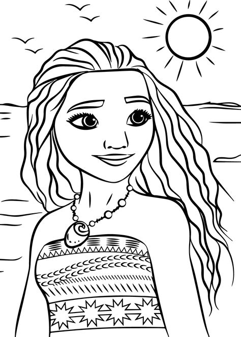 Princess Moana Coloring Page