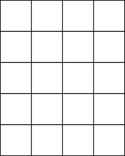 Printable 25 Square Grid Template