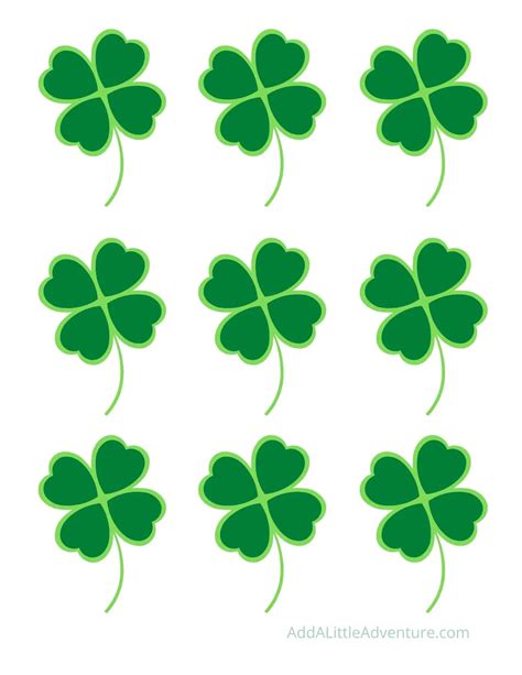 Printable 4 Leaf Clover Template for Birthdays