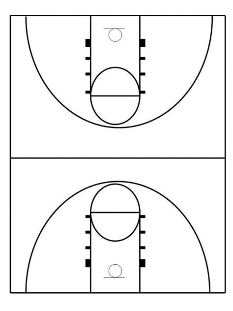 Printable Basketball Court Templates