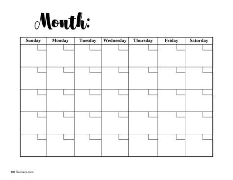 Printable Calendar Templates