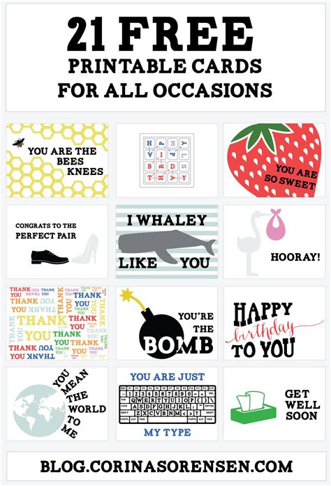 Printable Cards for Special Occasions