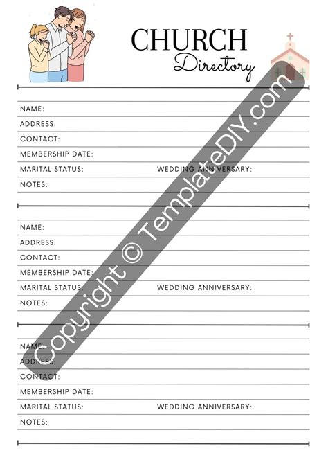 Printable Church Directory