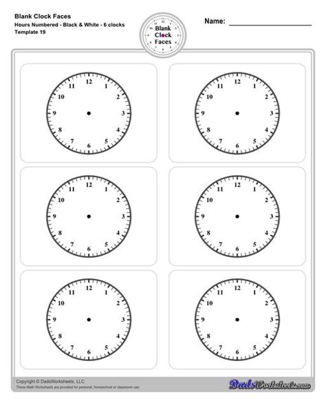 Printable Clock Faces for Daily Planning