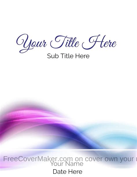 Printable cover page templates