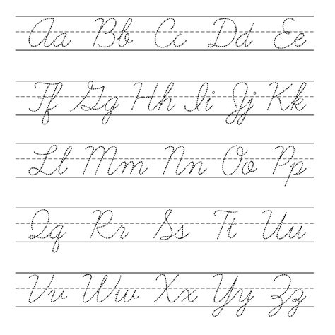 Printable cursive letters template