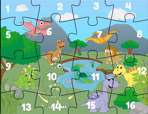 Printable dinosaur puzzles for educational activities