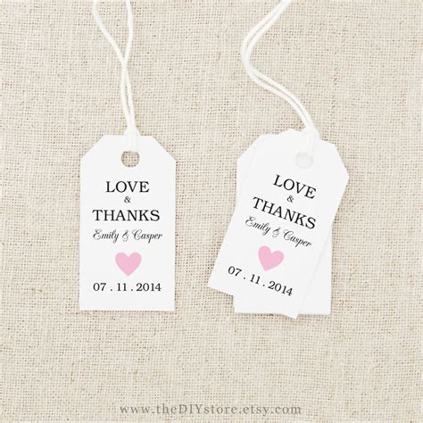 Printable Gift Tags Templates for Weddings