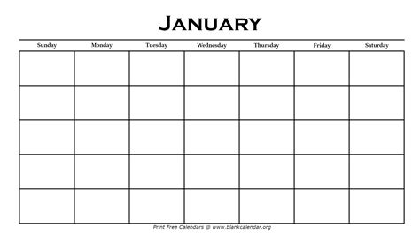 Printable January Calendars