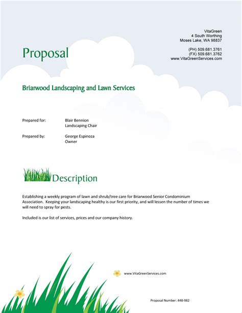 Printable Landscaping Proposal Template