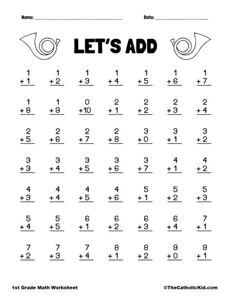 Printable Math Worksheets for 1st Grade