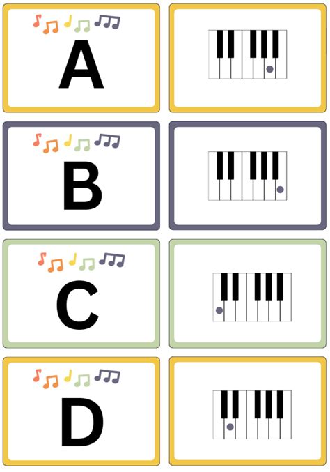 Printable piano flashcards