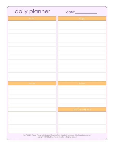 Printable Planner Template