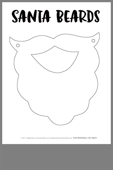 Printable Santa Beard Template