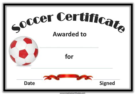 Description of Printable Soccer Award