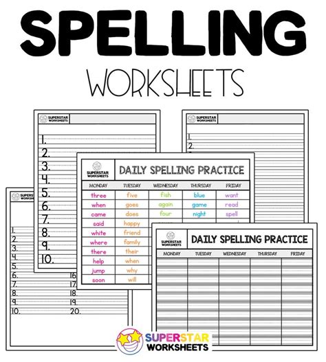 Printable Spelling Activities