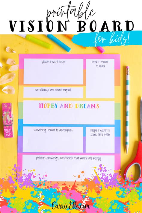 Printable vision board template benefits