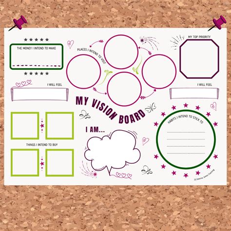 Printable vision board templates and designs