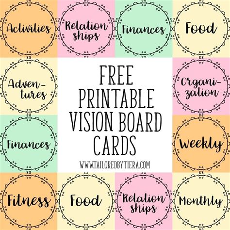 Printable vision boards and templates