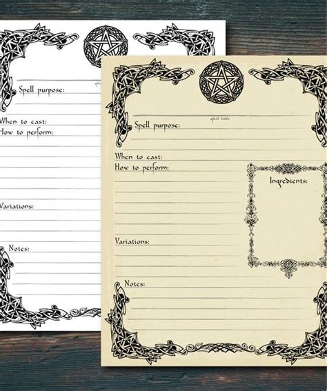 Printable Witch Spell Book Template