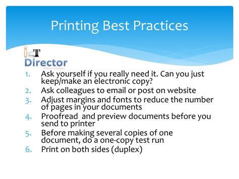 Printing Best Practices