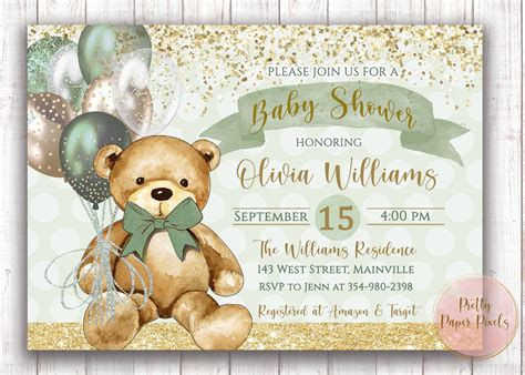 Printing Teddy Bear Invitations