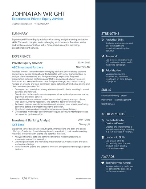 Private Equity Resume Tips