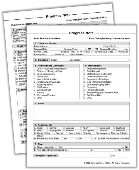 Progress Note Template