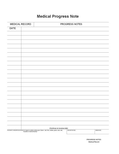 Progress Note Template Microsoft Word