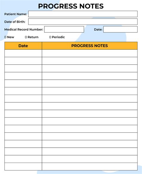 Progress note template