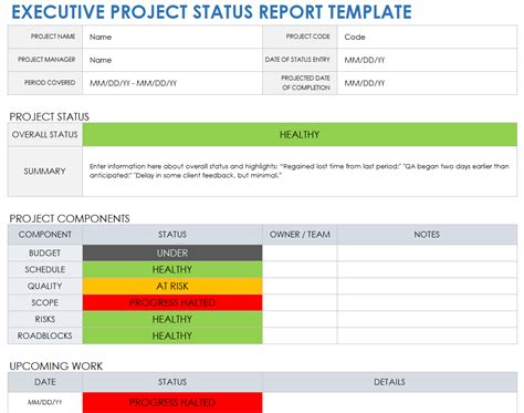 Project Management Status Report Templates