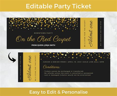 Prom Ticket Templates