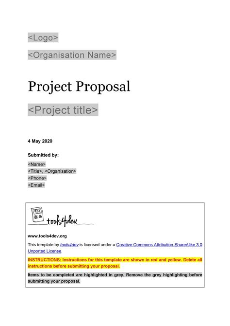 Proposal structure template