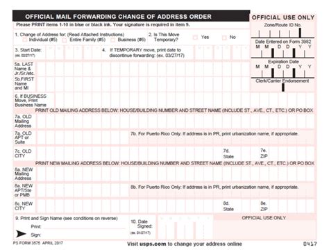 PS Form 3575 Guidelines