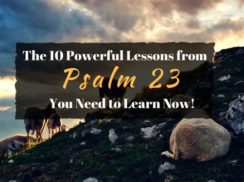 Practical Applications of Psalm 23