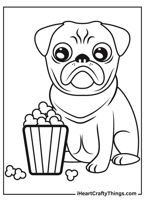 Pug coloring pages for entertainment