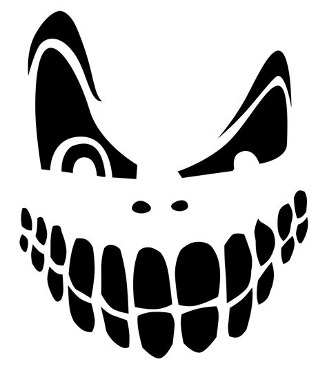 Scary Pumpkin Face Stencils Printable Design 7