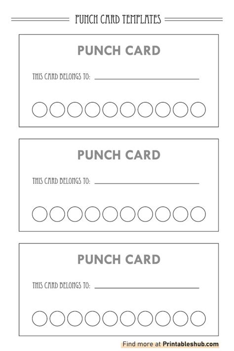 Punch Card Template for Business