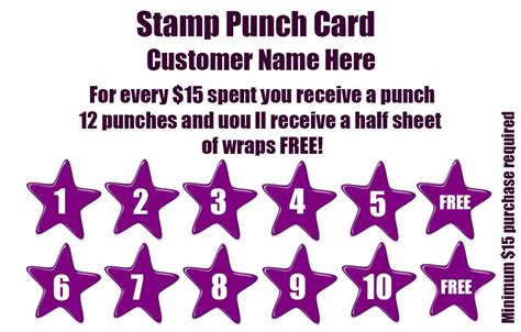 Punch Card Template for Customer Loyalty