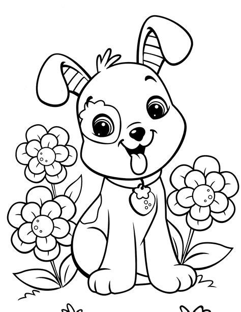 Puppy coloring pages for kids