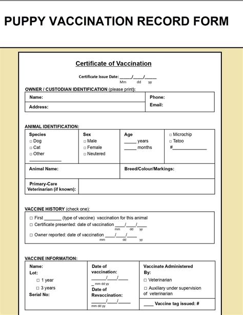 Puppy Shot Record Example